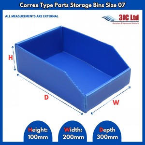 Correx Type Parts Storage Bins Size 07